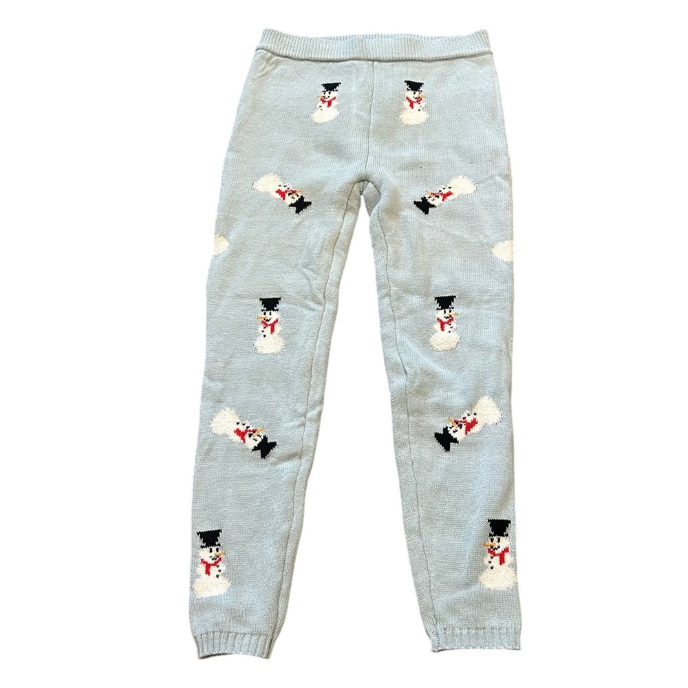Poofâ New York Merry Christmas Snowman Sweater Knit Leggings - Size Large